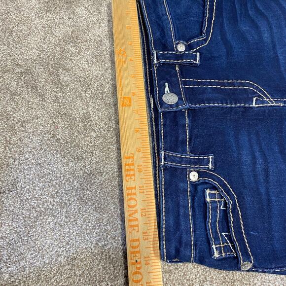 Designer True Religion Jayde Mid Rise Classic Short 28 dark wash rodeo western - Picture 11 of 12